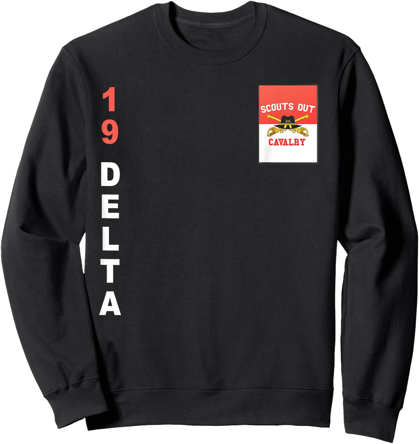 Army 19 Delta Cavalry Scout T Shirt Sweatshirt - Sweatshirt | Black