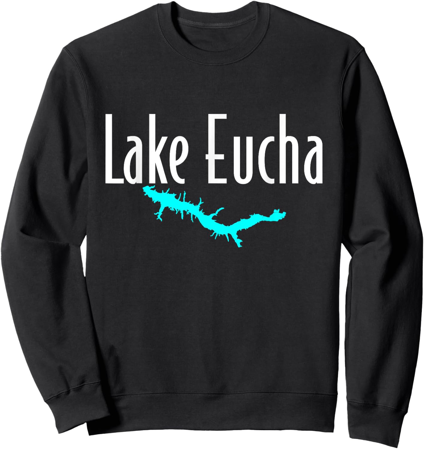 Minimalist Lake Eucha - Oklahoma Sweatshirt - Sweatshirt | Black