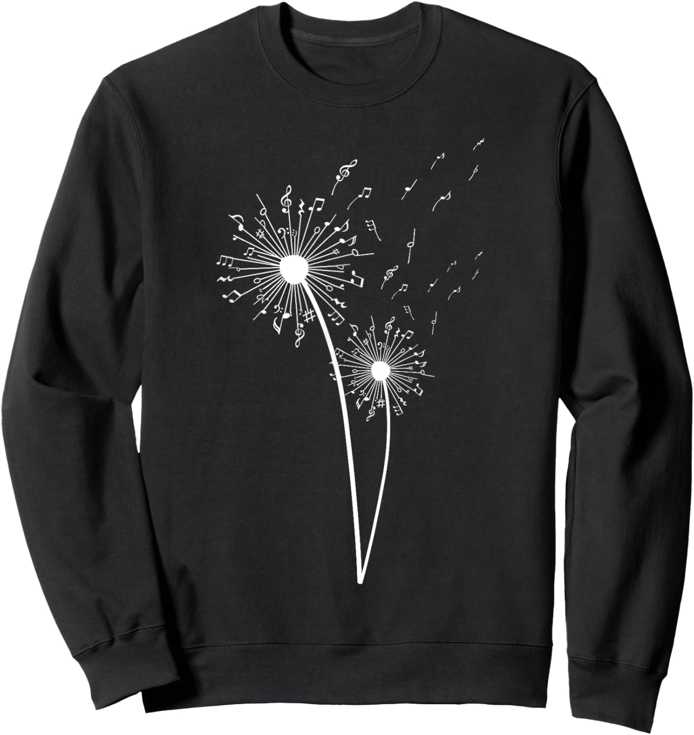 Music Note Design Women Music Teacher Music Lover Sweatshirt - Sweatshirt | Black