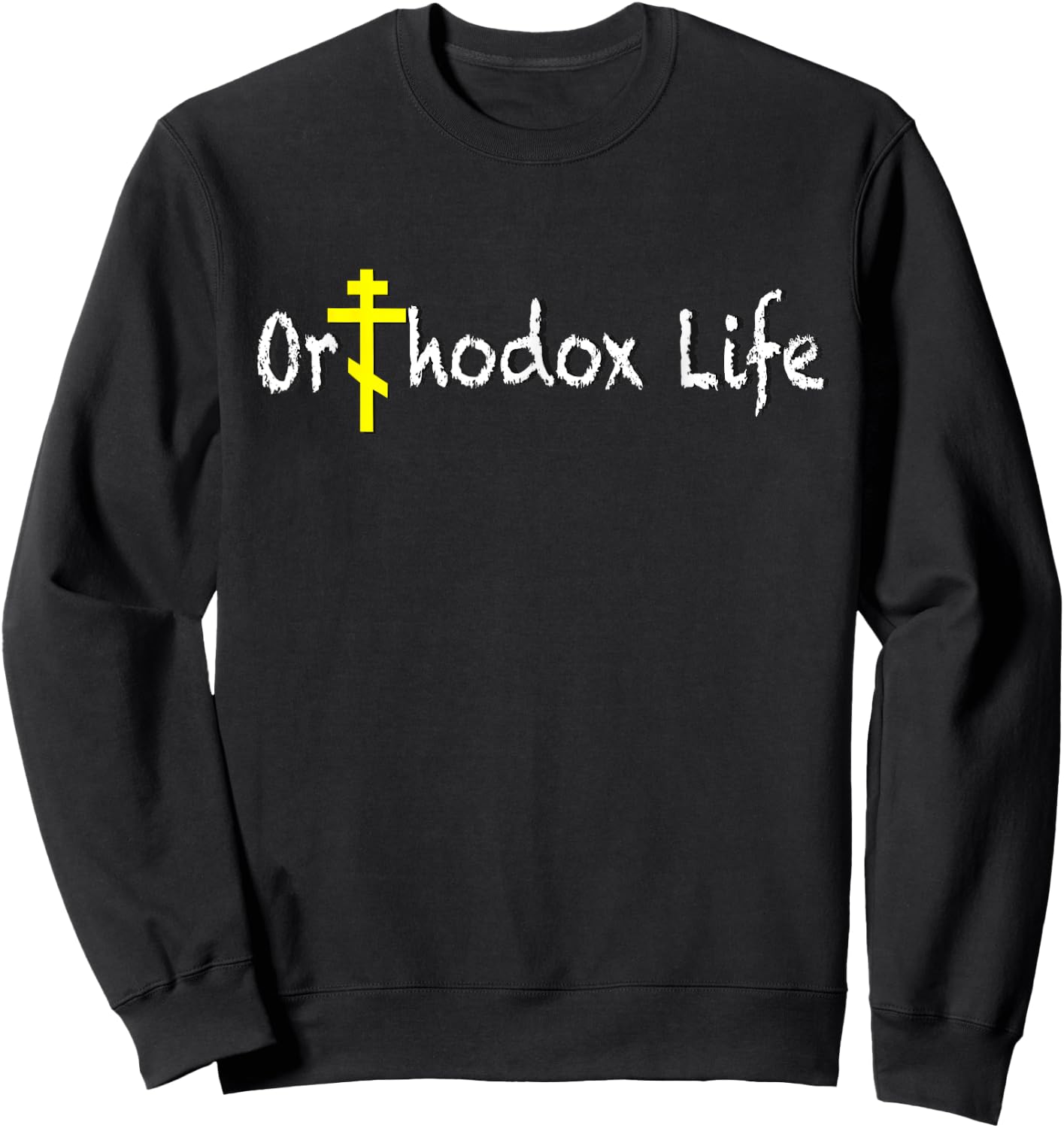 2 Sided Orthodox Life , Small, Black Sweatshirt - Sweatshirt | Black