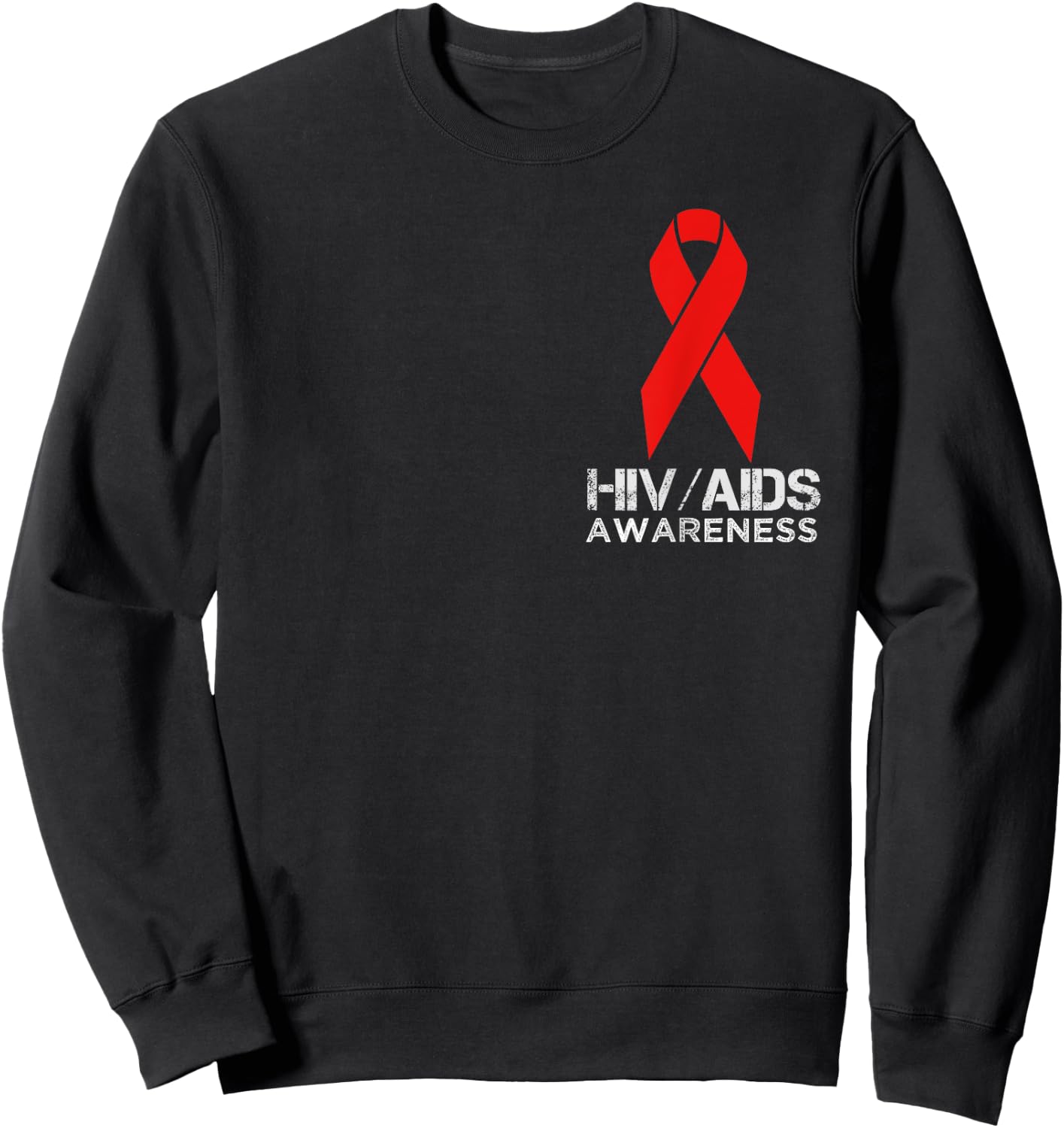 HIV AIDS Awareness Red Ribbon Sweatshirt - Sweatshirt | Black