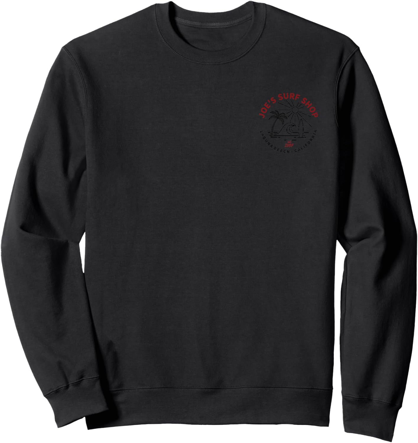 Joe's Surf Beach Life Logo Laguna Beach California Graphic Sweatshirt - Sweatshirt | Black