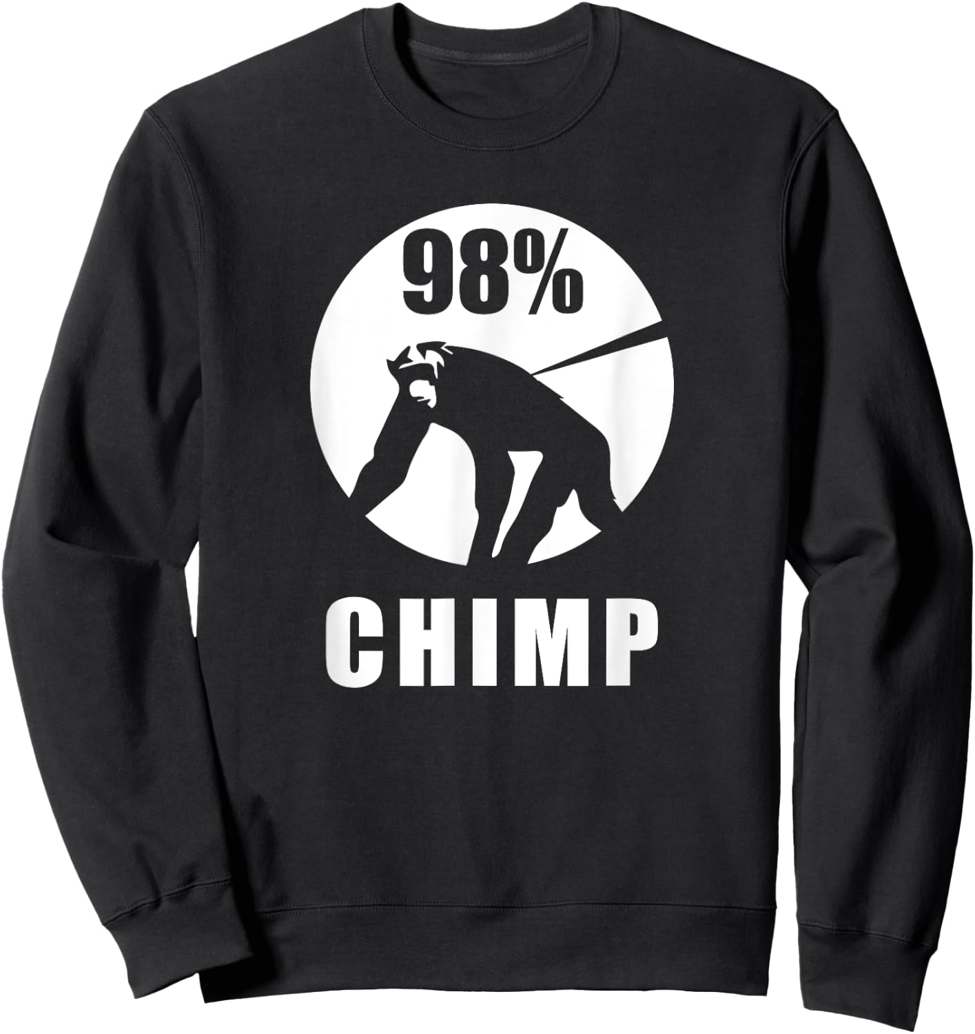 98% Chimp Funny Chimpanzee Ape Monkey Sweatshirt - Sweatshirt | Black