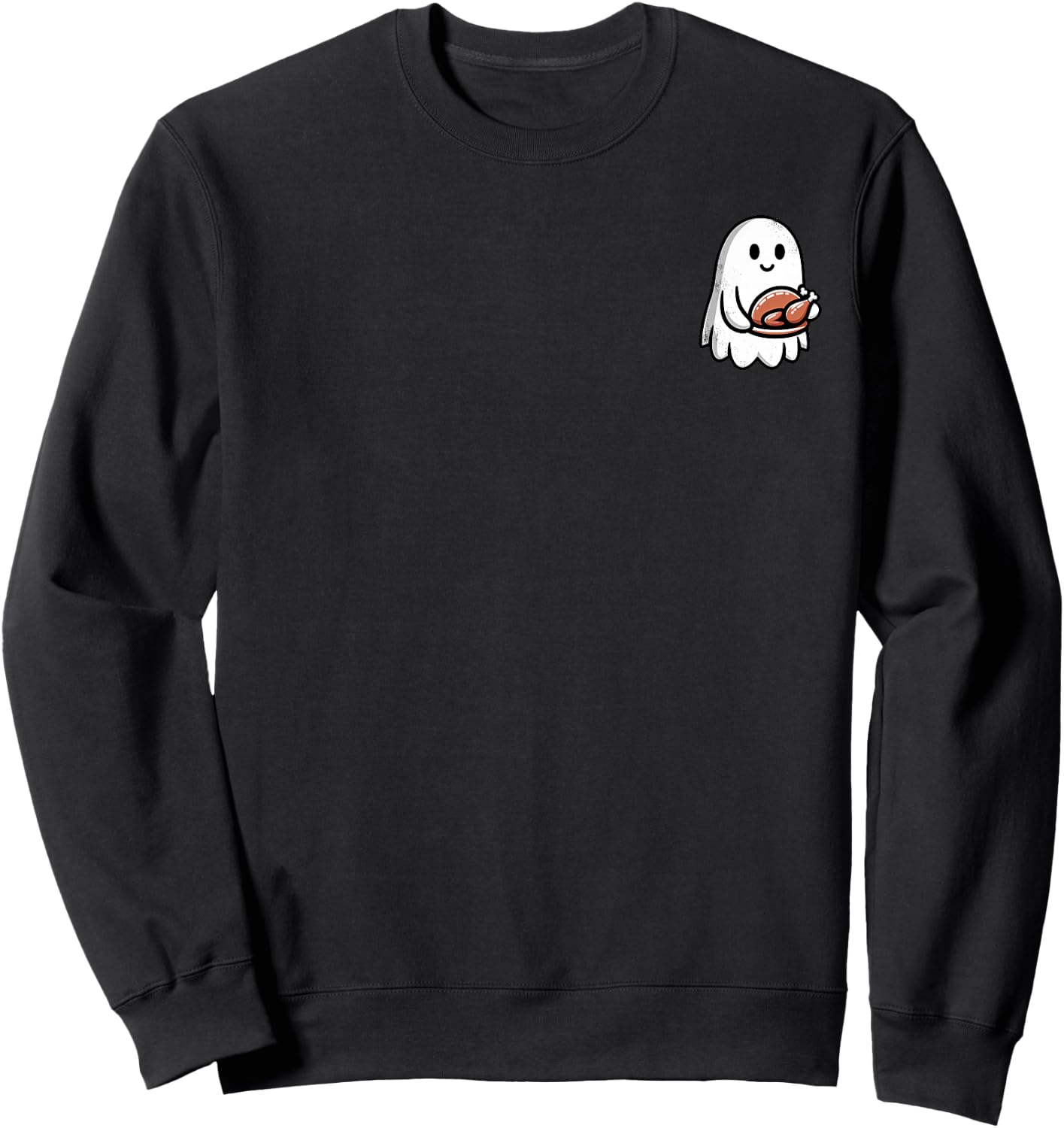 Thanksgiving Ghost Turkey Pocket Cute My Boo Halloween Sweatshirt - Sweatshirt | Black
