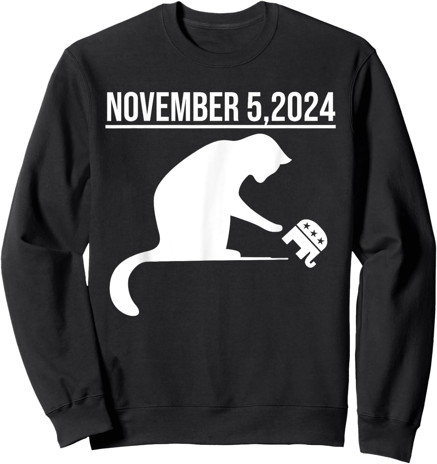 November 5 2024 The Revenge Of The Cat Ladies Cats Kamala Sweatshirt - Sweatshirt | Black