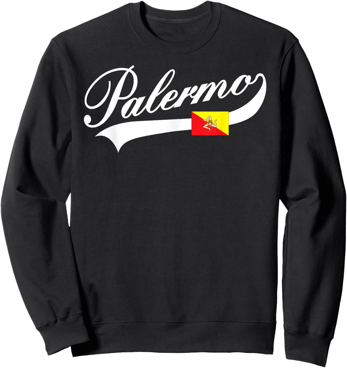 Palermo Sicily Flag Heritage T Shirt Sweatshirt - Sweatshirt | Black