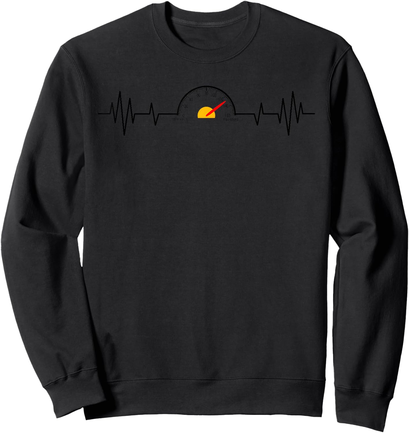 Funny Car Speedometer Auto Mechanic Guys Heartbeat Gift Sweatshirt - Sweatshirt | Black