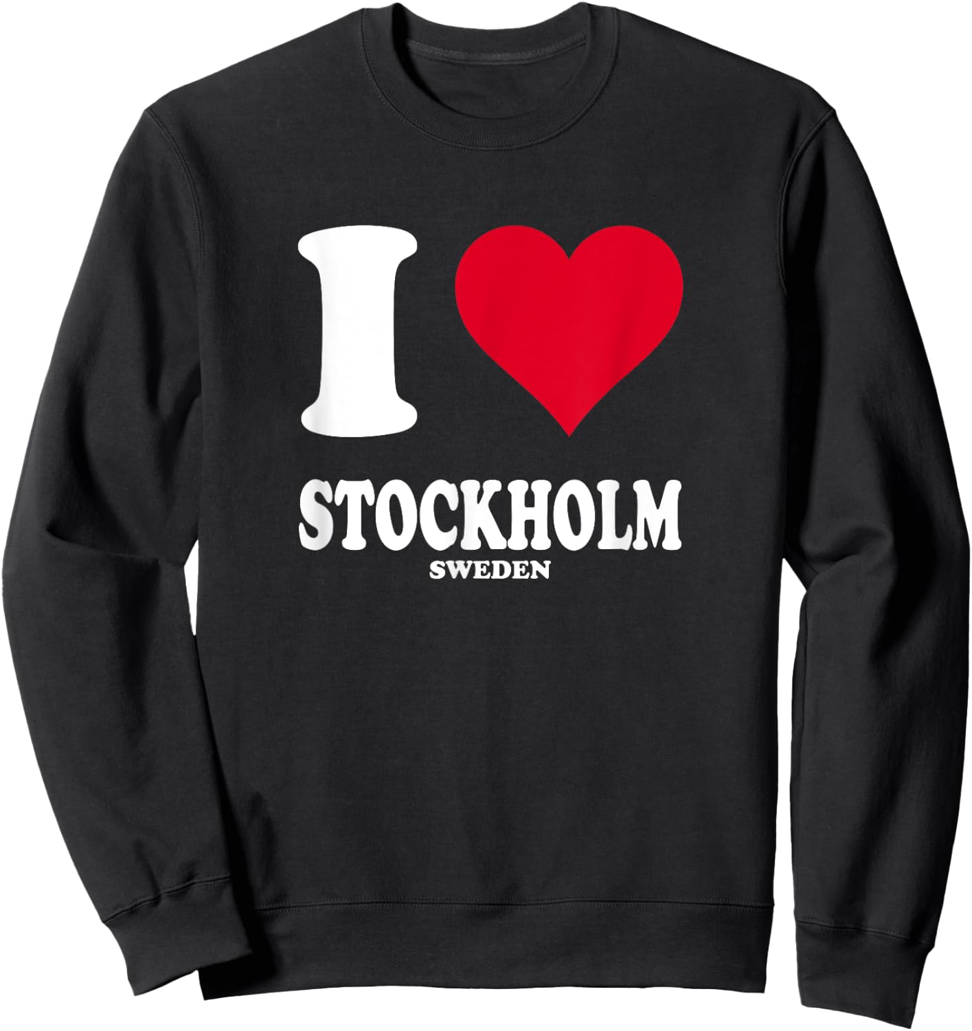 Red Heart I Love Stockholm Sweatshirt - Sweatshirt | Black