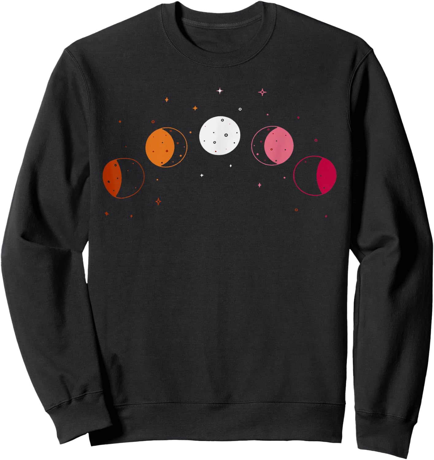 Moon Phases Subtle Lesbian Pride Sweatshirt - Sweatshirt | Black