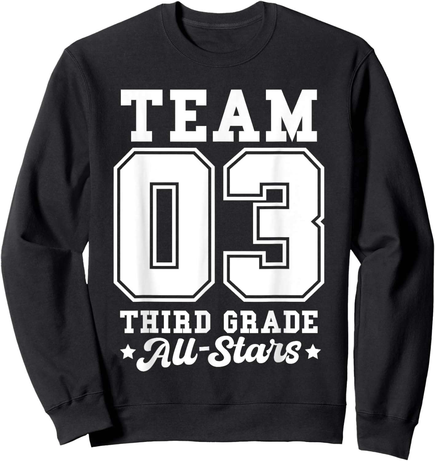 Team 3rd Grade All-Stars Back To School Sports Jersey Sweatshirt - Sweatshirt | Black