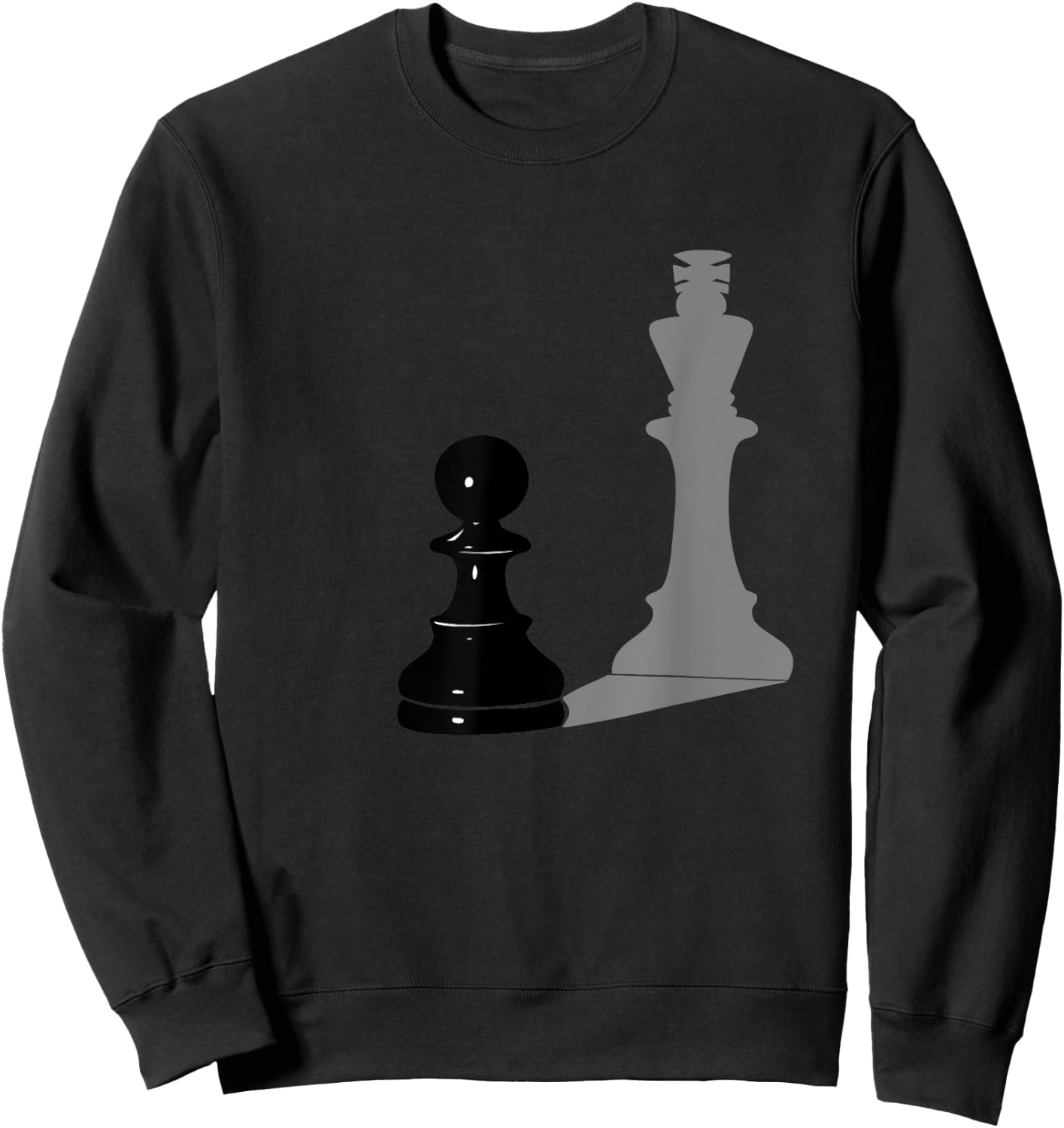 Chess Pawn with King Shadow Sweatshirt - Sweatshirt | Black