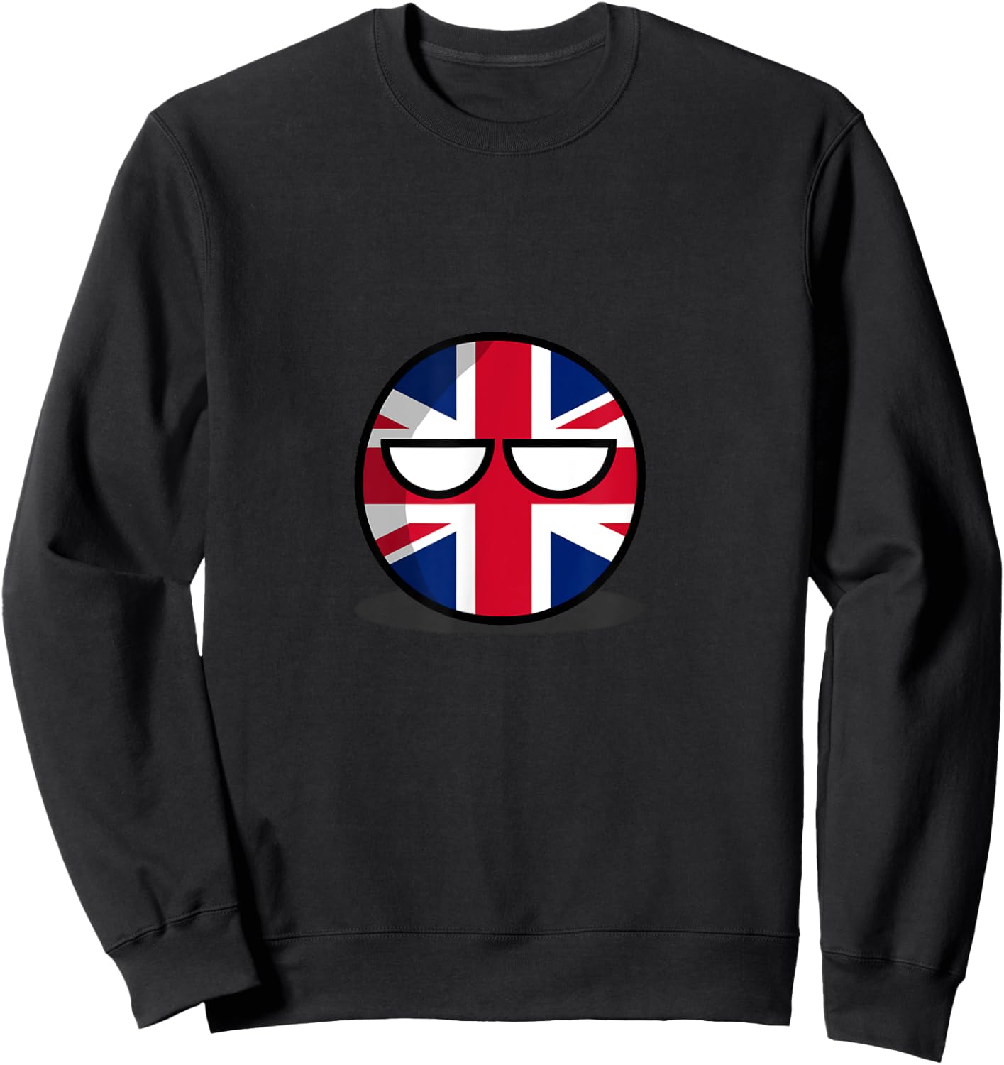 United Kingdom Countryball, British Flag Tired Eyes Sweatshirt - Sweatshirt | Black