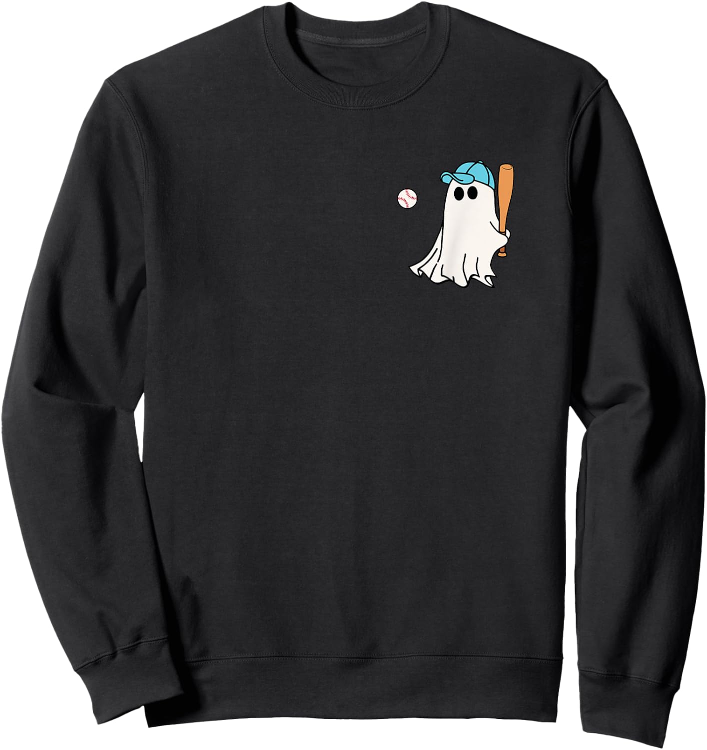 Baseball Halloween Baseball Ghost Sweatshirt - Sweatshirt | Black