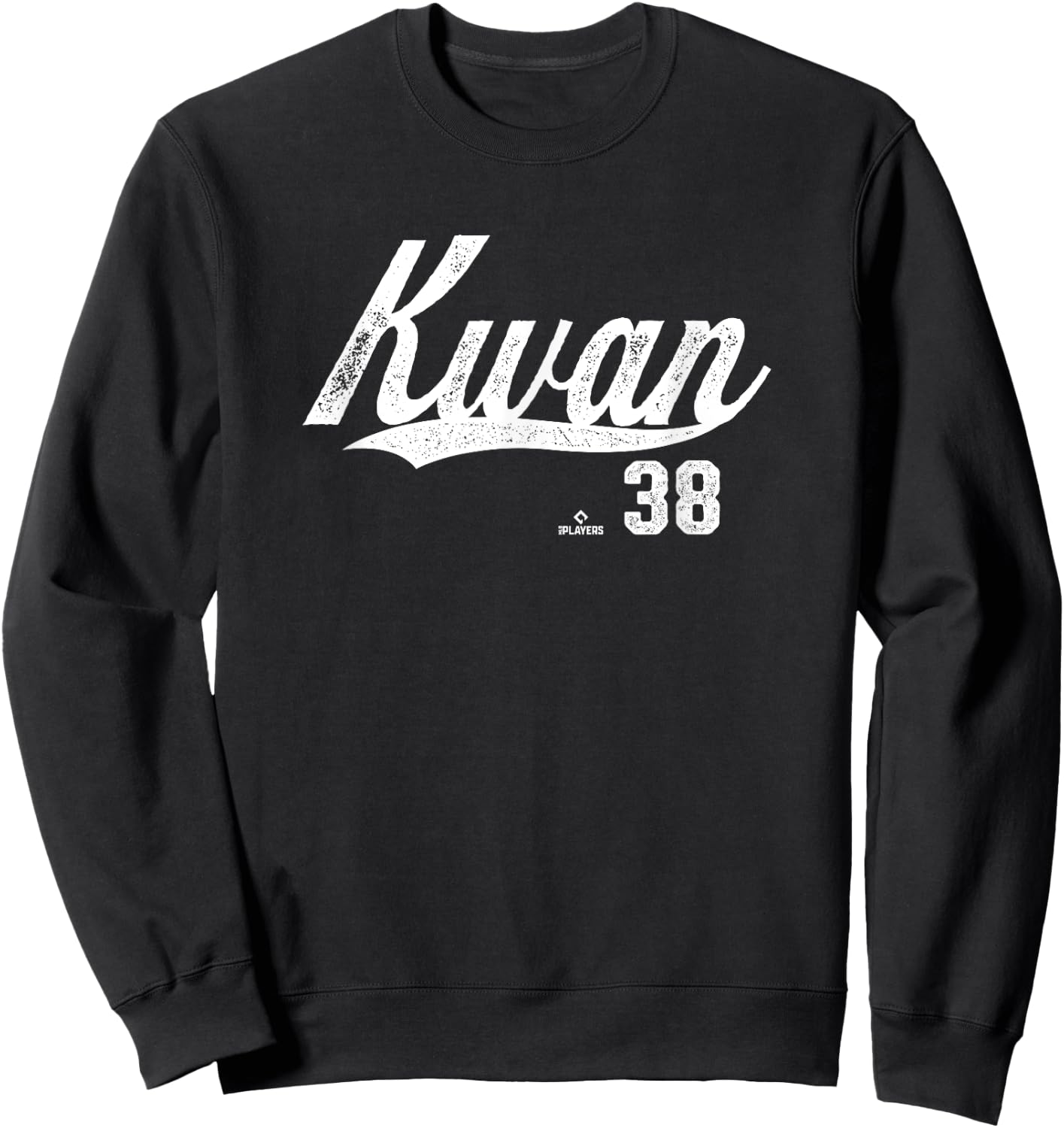 Distressed Swoosh Steven Kwan Cleveland Baseball MLBPA Sweatshirt - Sweatshirt | Black