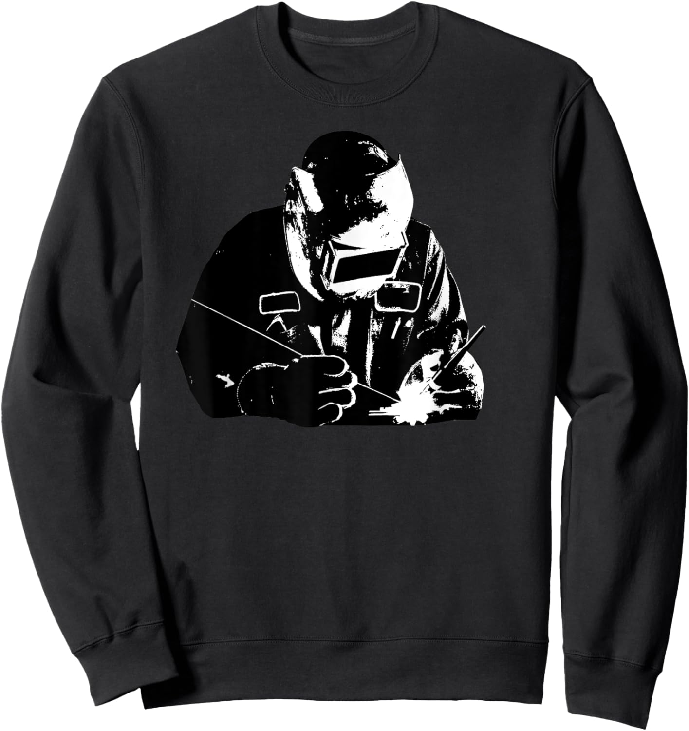 Welder Silhouette Shirt | Cute Shadow Craftsman Gift Sweatshirt - Sweatshirt | Black