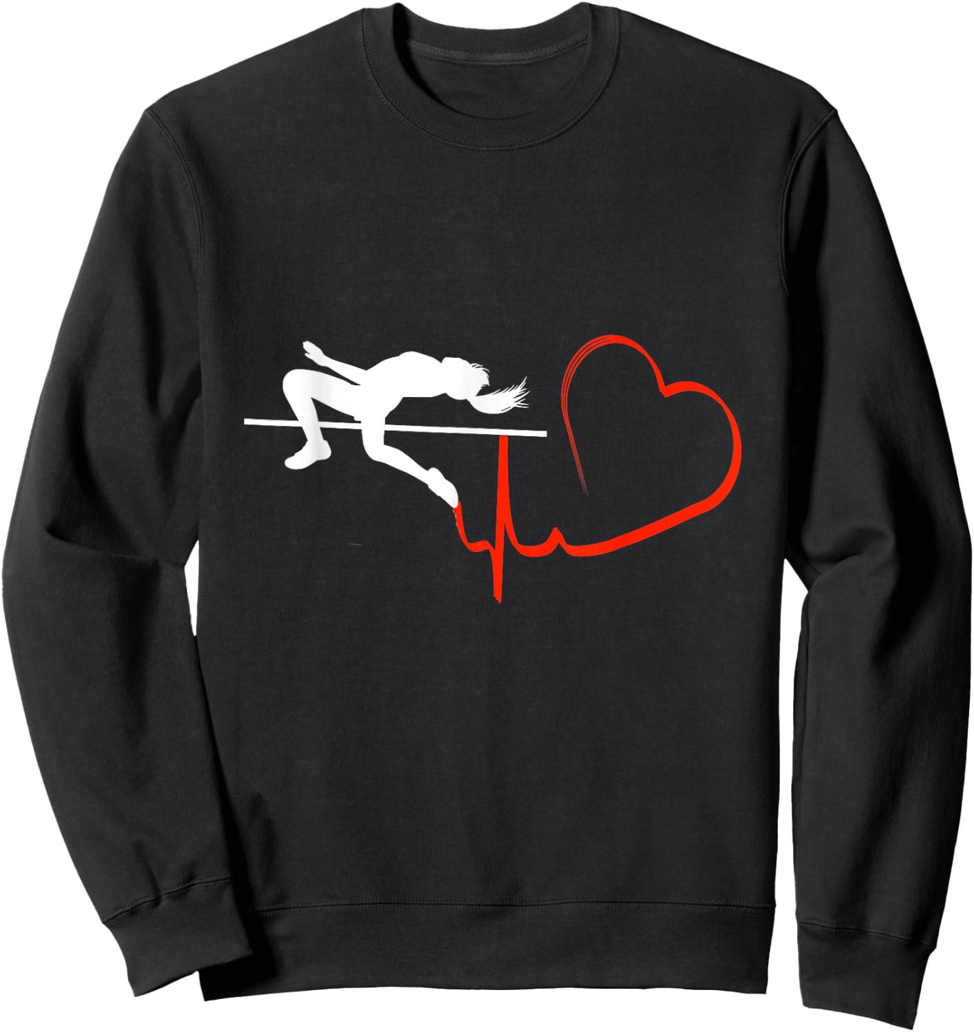 High Jump Girl Heartbeat Funny Track & Field Athletics Sweatshirt - Sweatshirt | Black