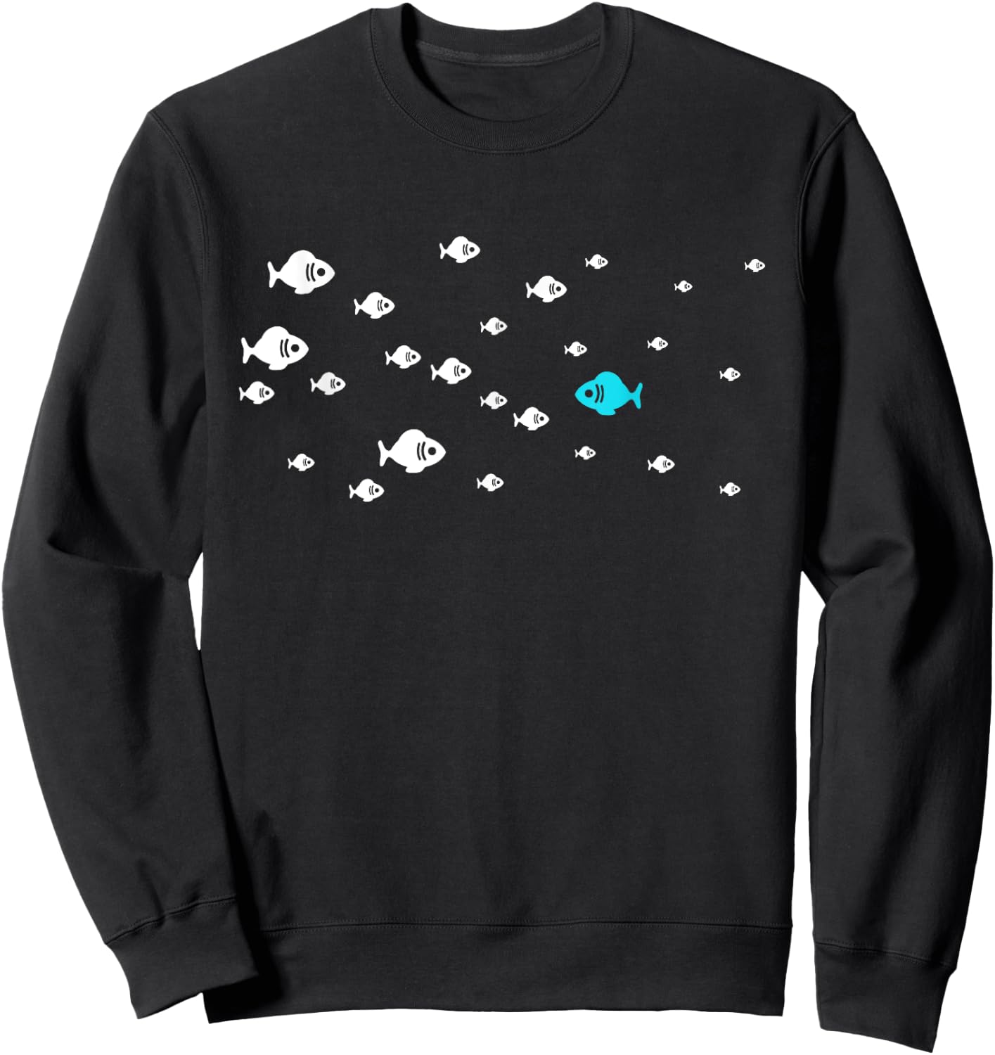 Fish Swim Against The Current In The Sea - Think Differently Sweatshirt - Sweatshirt | Black