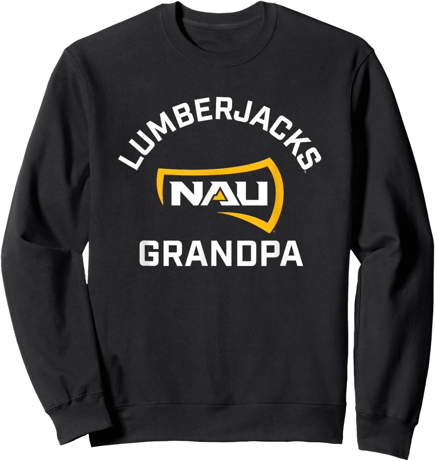 Campus Lab NAU Lumberjacks Arched Grandpa - Black, -Adults, Short Sleeve, , College-Team-Logo Sweatshirt - Sweatshirt | Black
