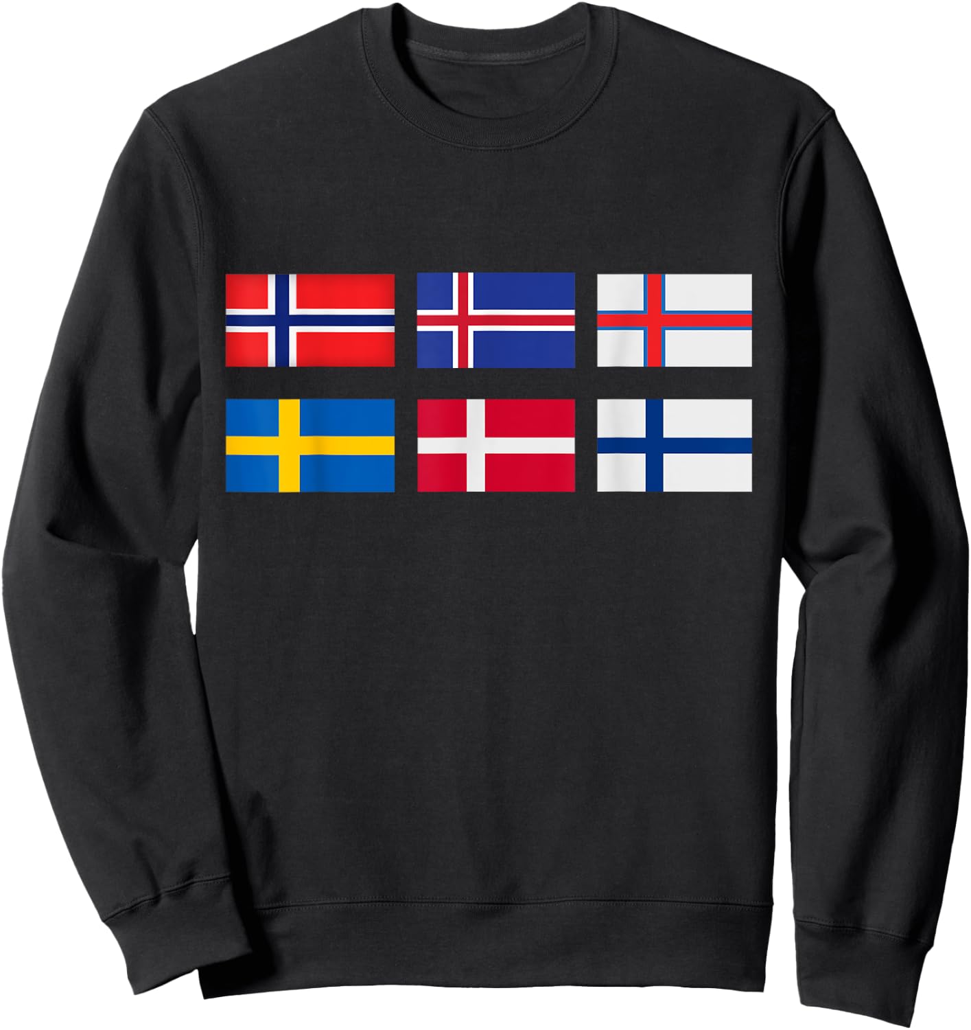 Scandinavia flag, the Nordic country's flag, Northern Europe Sweatshirt - Sweatshirt | Black