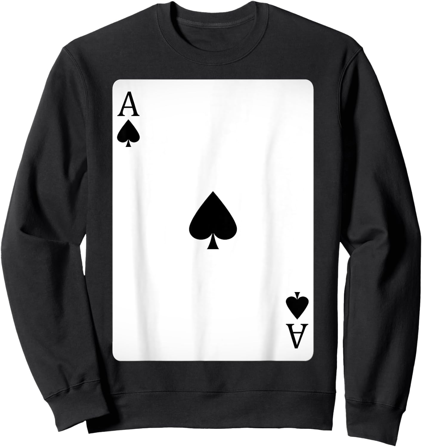 Ace of Spades Playing Cards Shirt Easy Halloween Costume Sweatshirt - Sweatshirt | Black