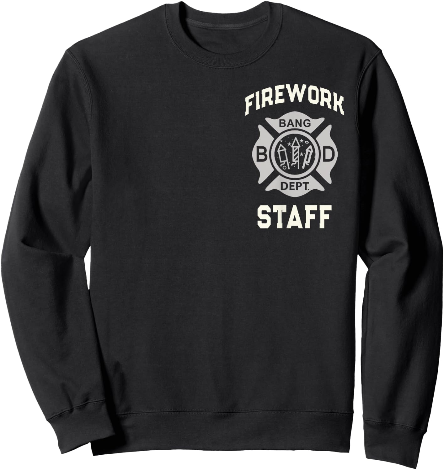Funny FIREWORK STAFF 4th of July Squad Safety Director Red Sweatshirt - Sweatshirt | Black