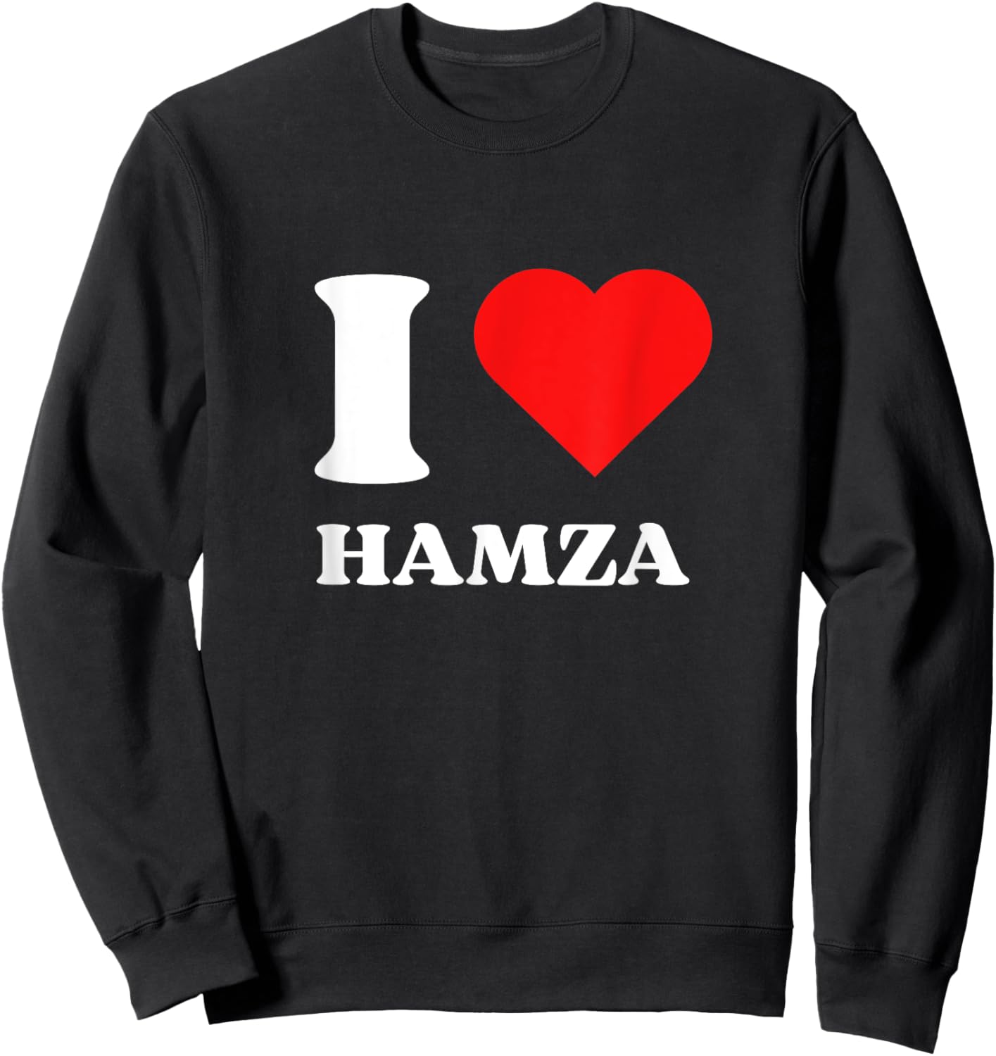 I Love Hamza I Heart Hamza Name Y2k Valentines Day Sweatshirt - Sweatshirt | Black
