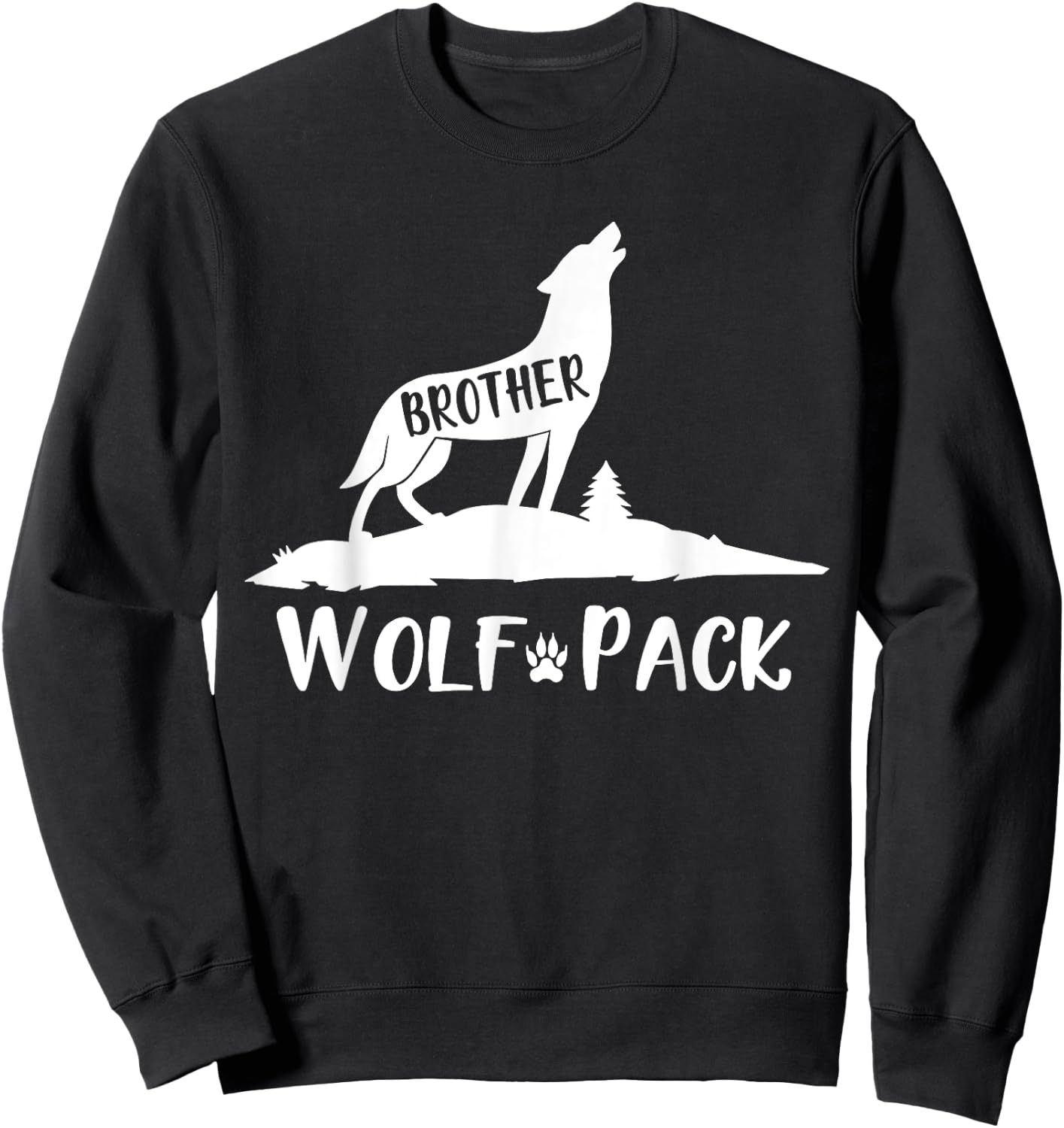 Wolf Pack Matching Family Brother Wolf Wolves Sweatshirt - Sweatshirt | Black
