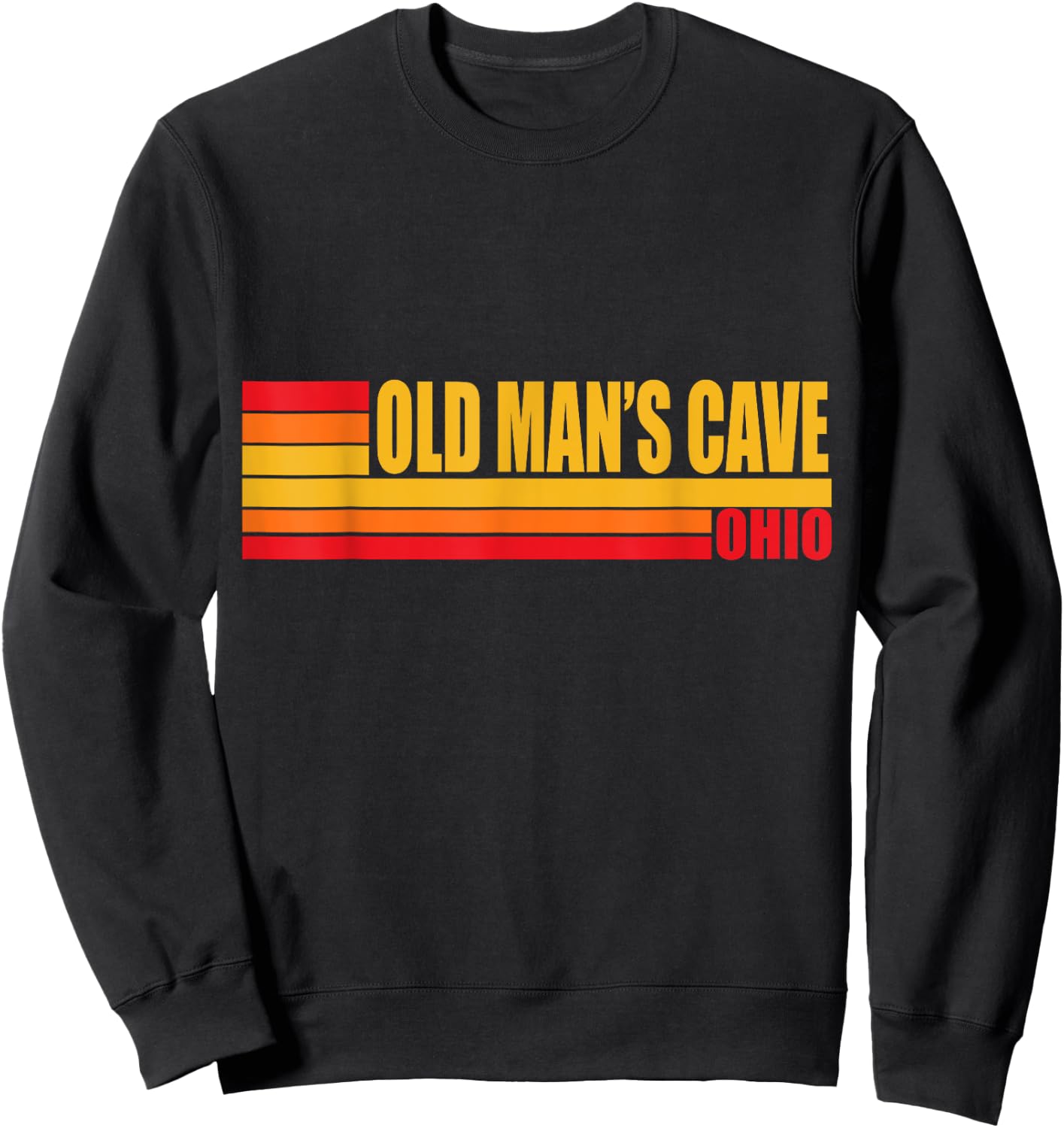 Red Retro Vintage Old Man's Cave Ohio OH City Town Area Sweatshirt - Sweatshirt | Black