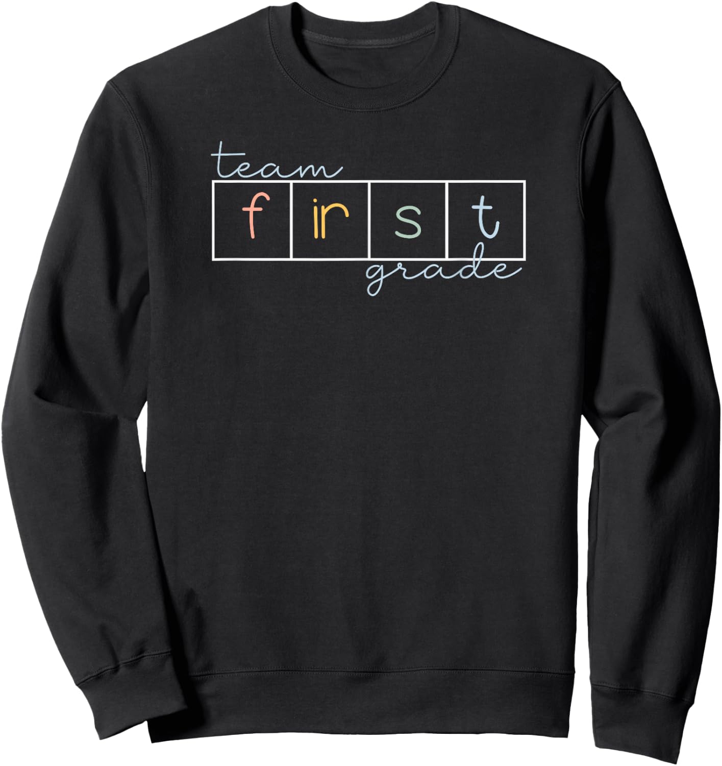 Team First Grade Elkonin Box Science of Reading Sweatshirt - Sweatshirt | Black