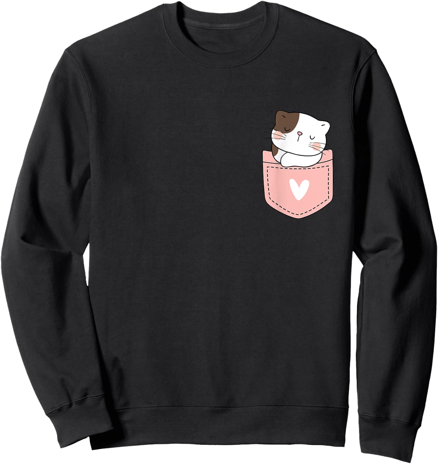 Kitty Cat In The Pocket Cute Pocket Kitten Sweatshirt - Sweatshirt | Black