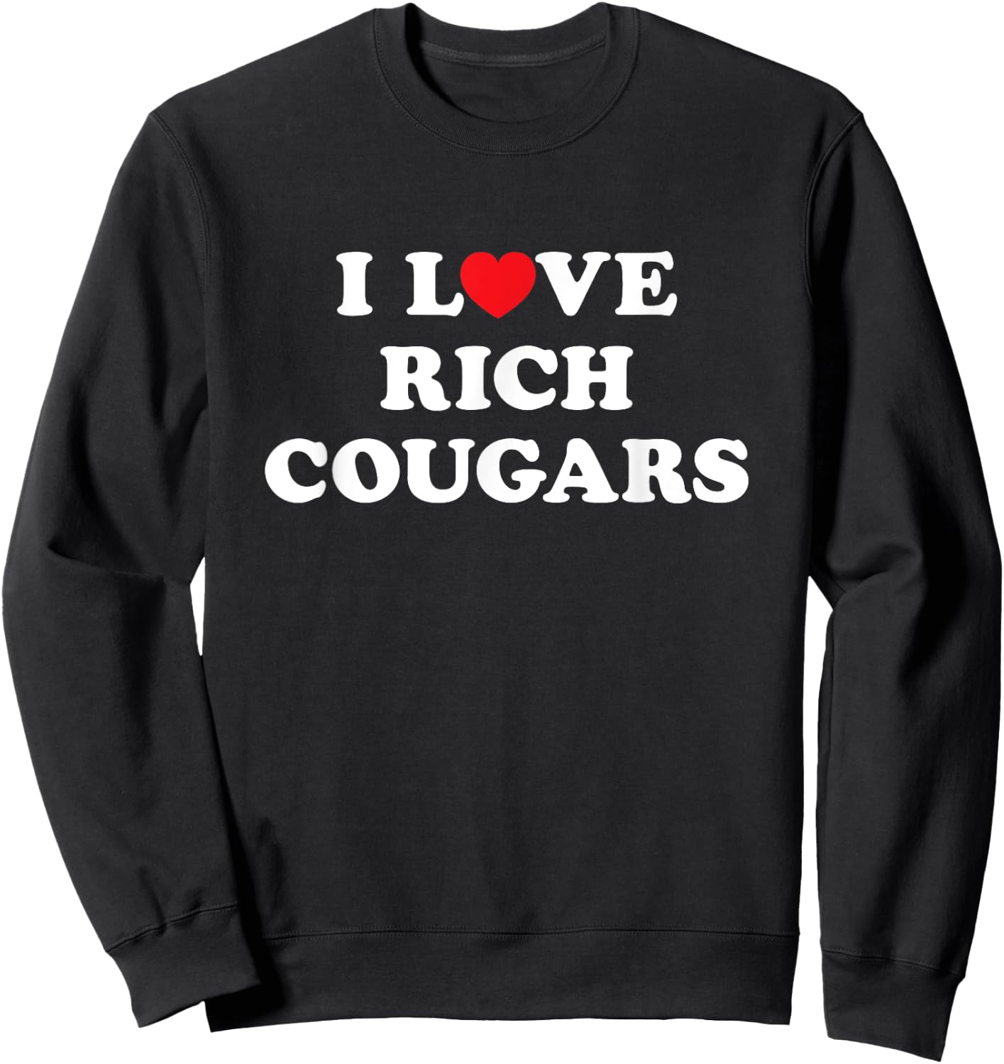 I Love Heart Rich Cougars Sweatshirt - Sweatshirt | Black