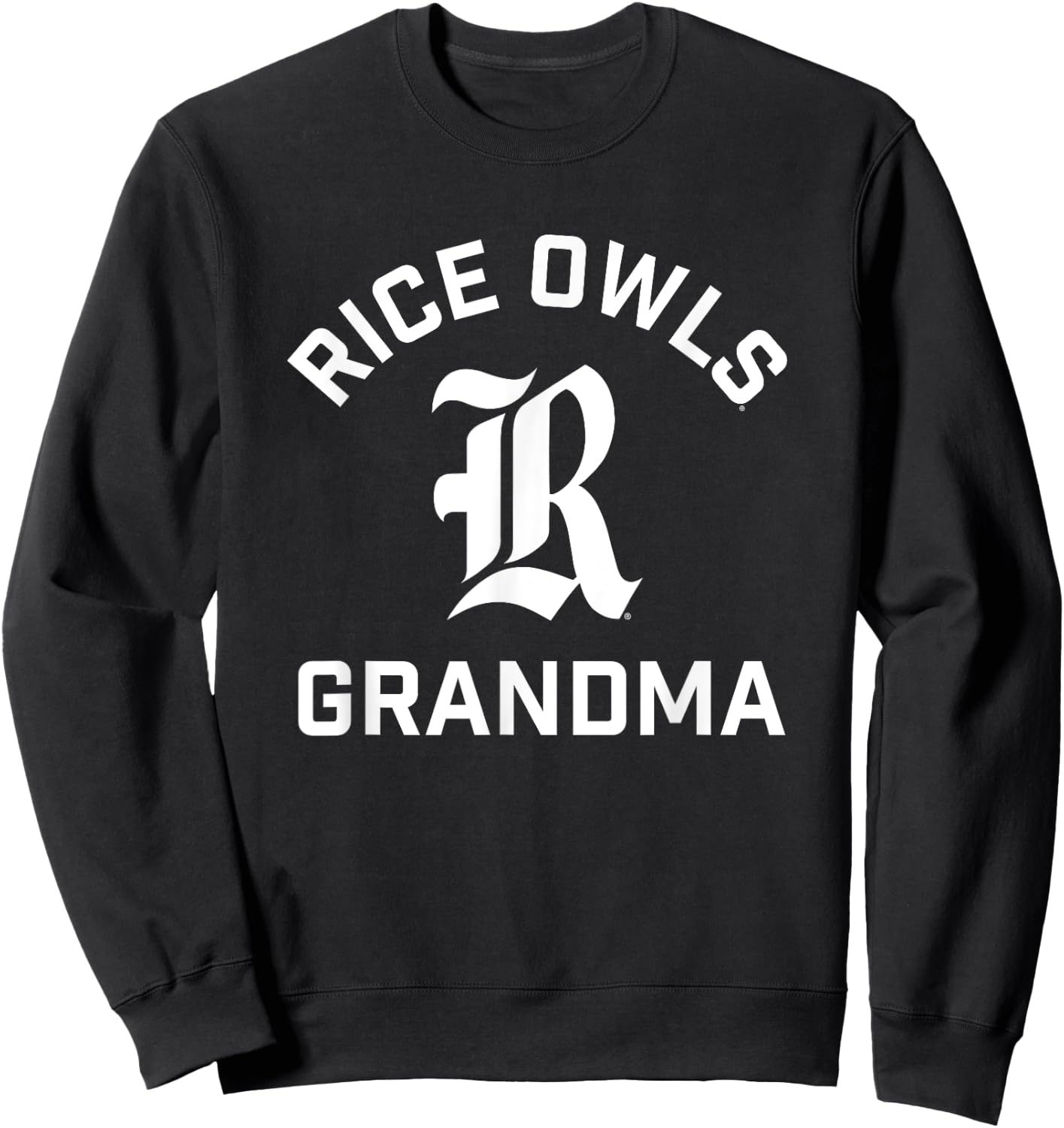 Rice University Owls Arched Grandma Sweatshirt - Sweatshirt | Black