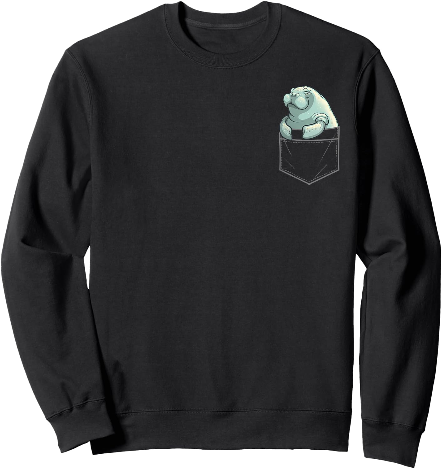 Funny Manatee Art Women Kids Sea Cow Lover Manatee Sweatshirt - Sweatshirt | Black
