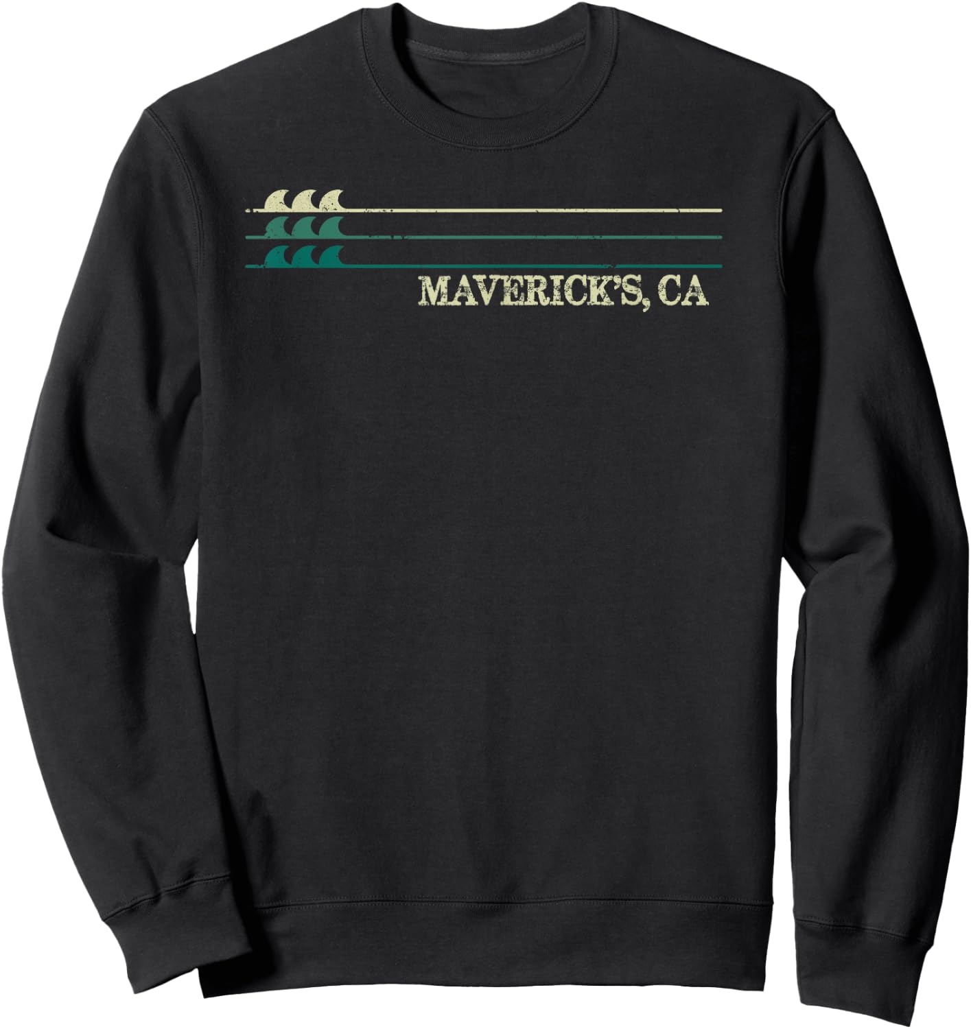 Maverick's California Break Surfing Retro Wave Sweatshirt - Sweatshirt | Black