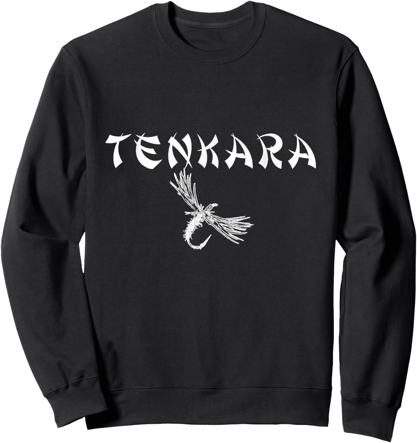 TENKARA fishing-shirt with fly Sweatshirt - Sweatshirt | Black