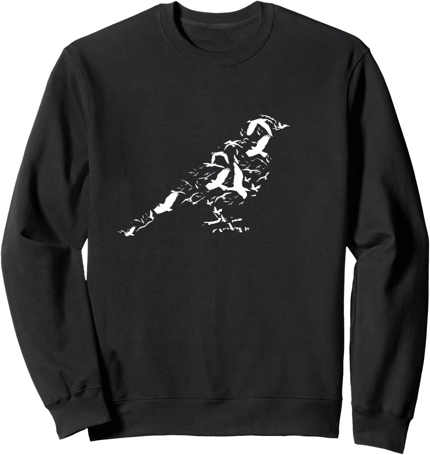 Bird Made Of Birds Birdwatcher Funny Camping Cool Novelty Sweatshirt - Sweatshirt | Black