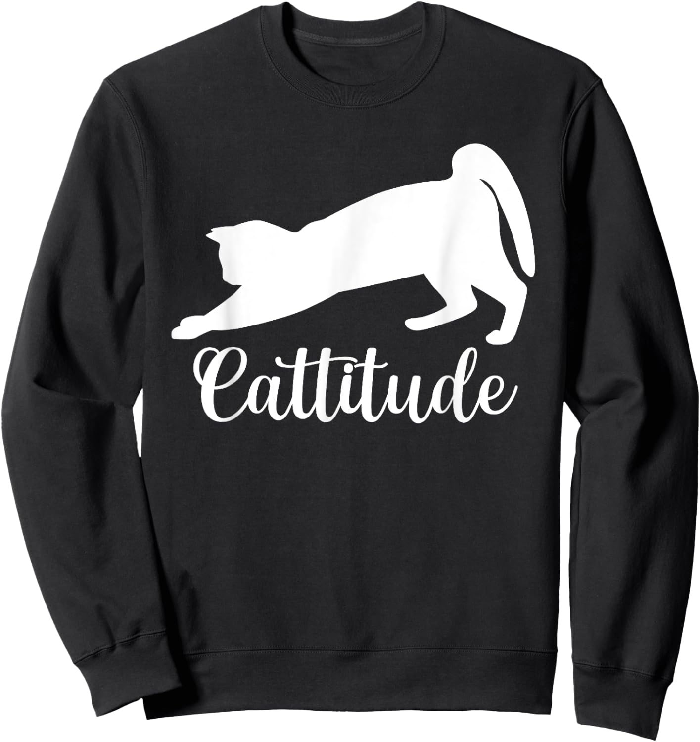 Cattitude Funny Cat Lover Kitten Pet Owner Women Kids Sweatshirt - Sweatshirt | Black