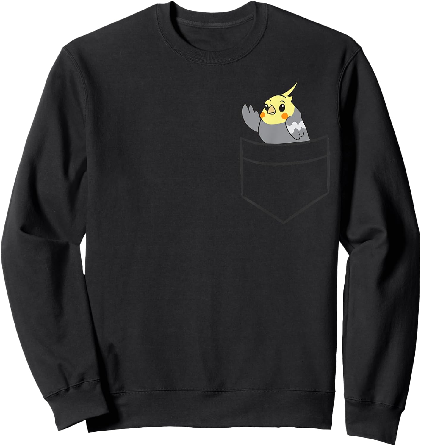 Cockatiel In a Pocket Cute Pocket Cockatiel Sweatshirt - Sweatshirt | Black