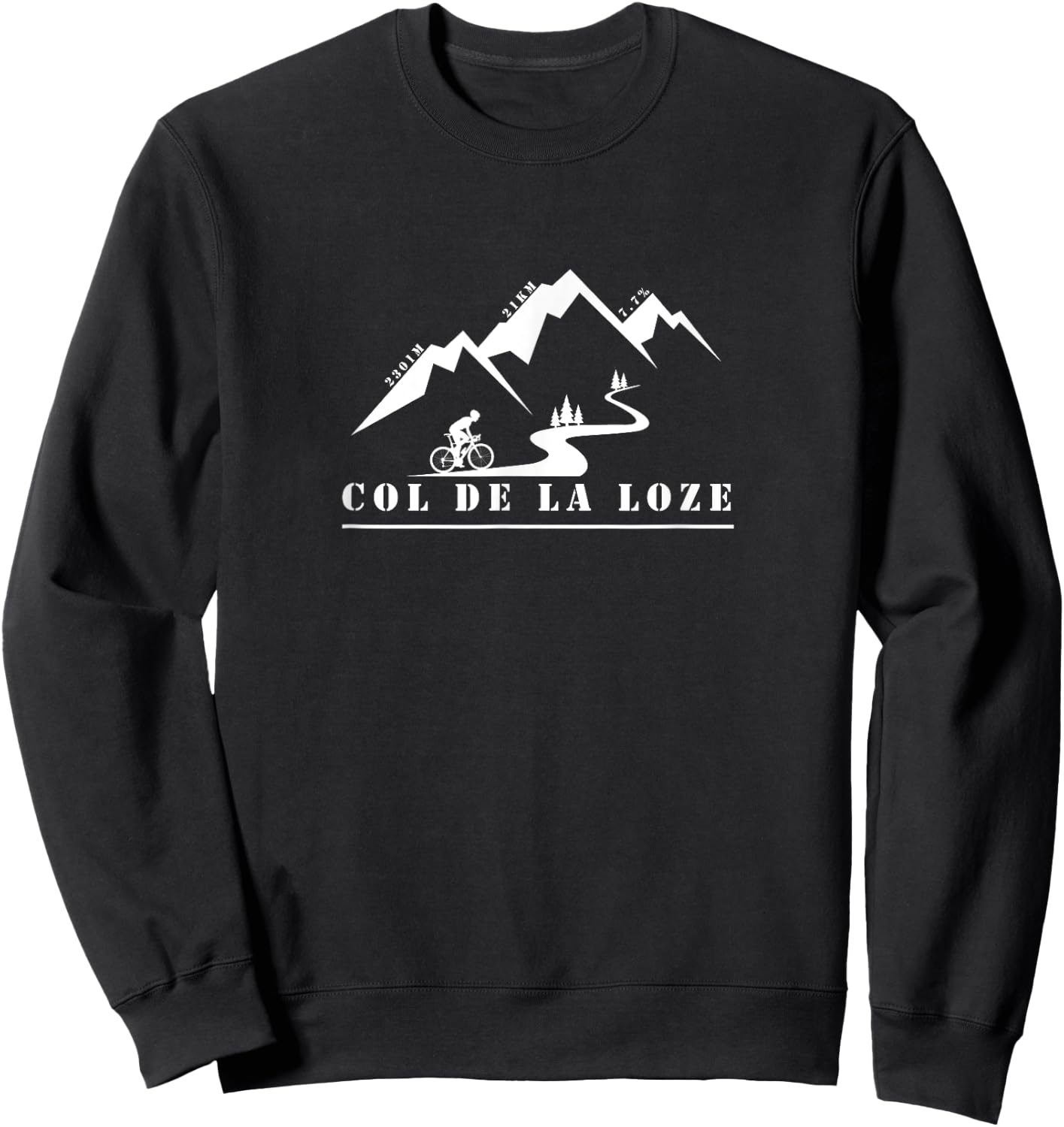 Col de la Loze Bicycle Bike France Tour Alps Sweatshirt - Sweatshirt | Black