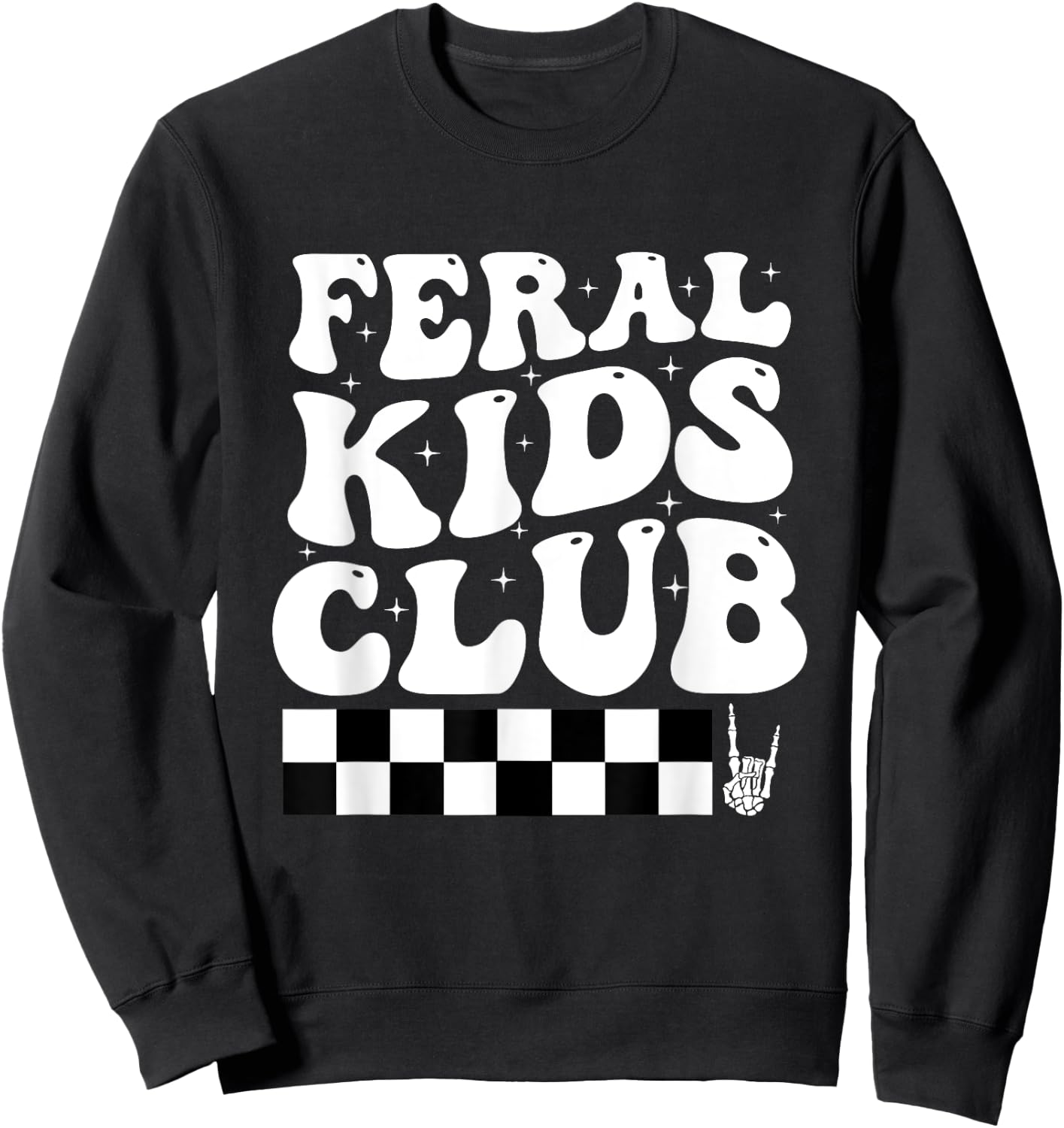 Funny Feral Kids Club Sweatshirt - Sweatshirt | Black