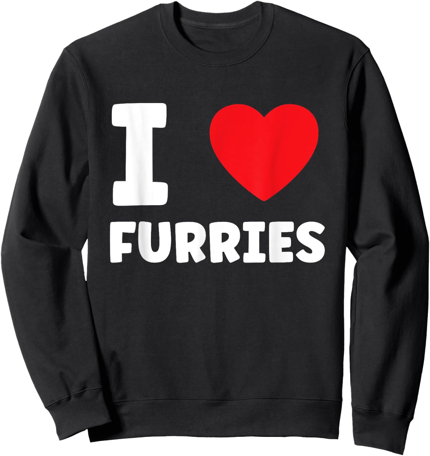 Cute I Heart Furries Furry Fandom Love Sweatshirt - Sweatshirt | Black
