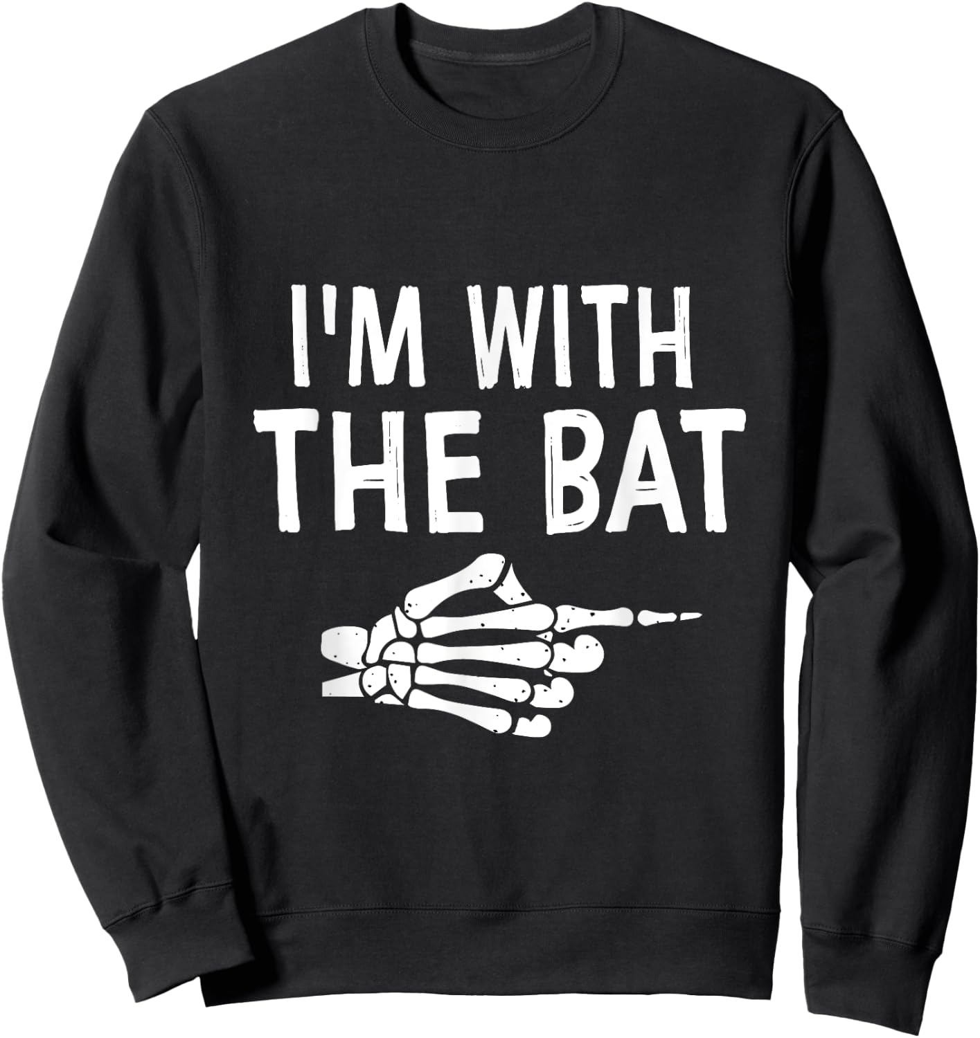 I'm With The Bat Funny Matching Couple Halloween Costume Sweatshirt - Sweatshirt | Black