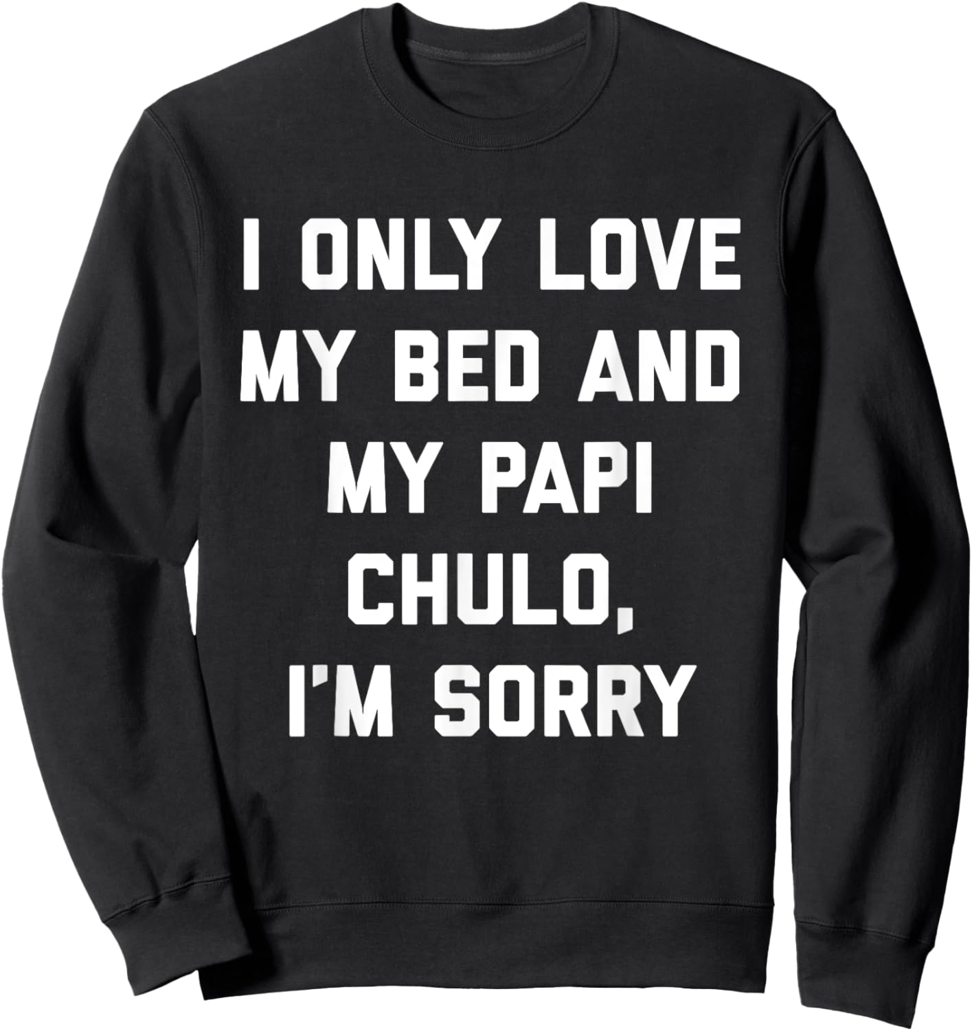 I Only Love My Bed and My Papi Chulo, I'm Sorry T Shirt Sweatshirt - Sweatshirt | Black