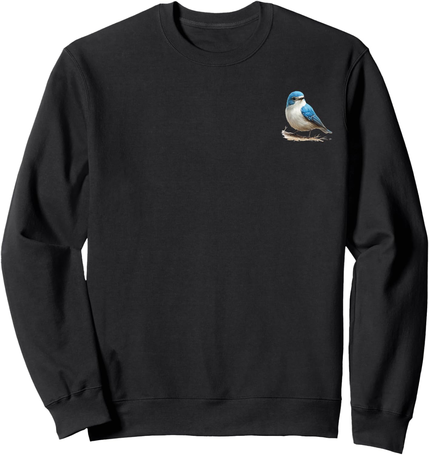 Bluebird in pocket - Watercolor Bluebird Sweatshirt - Sweatshirt | Black