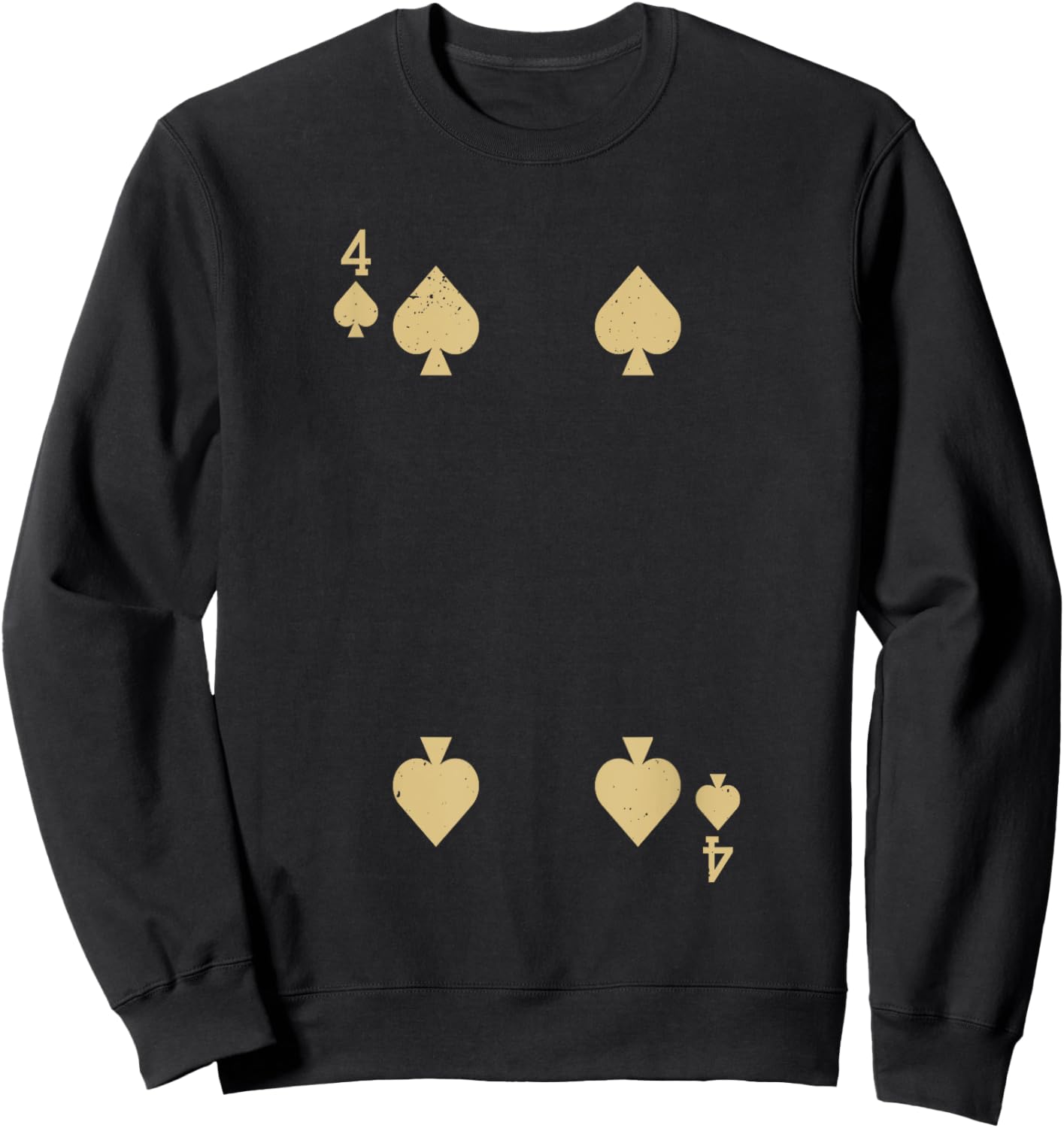 Four 4 of Spades Playing Card , Blackjack Cards Poker Sweatshirt - Sweatshirt | Black