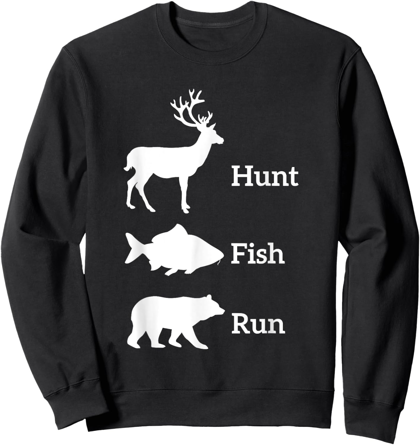 Fun Outdoor Wilderness Camping Gear Supply Men's Hunting Fishing Black S Sweatshirt - Sweatshirt | Black