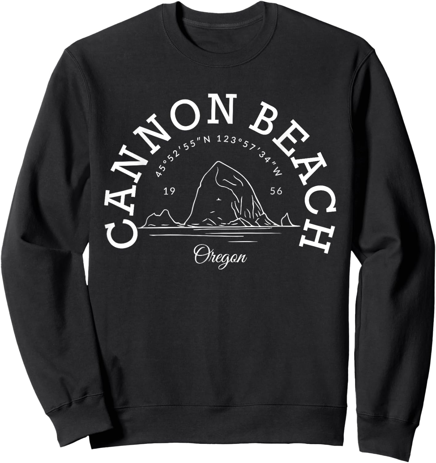 Cannon Beach Oregon Men Women Sweatshirt - Sweatshirt | Black