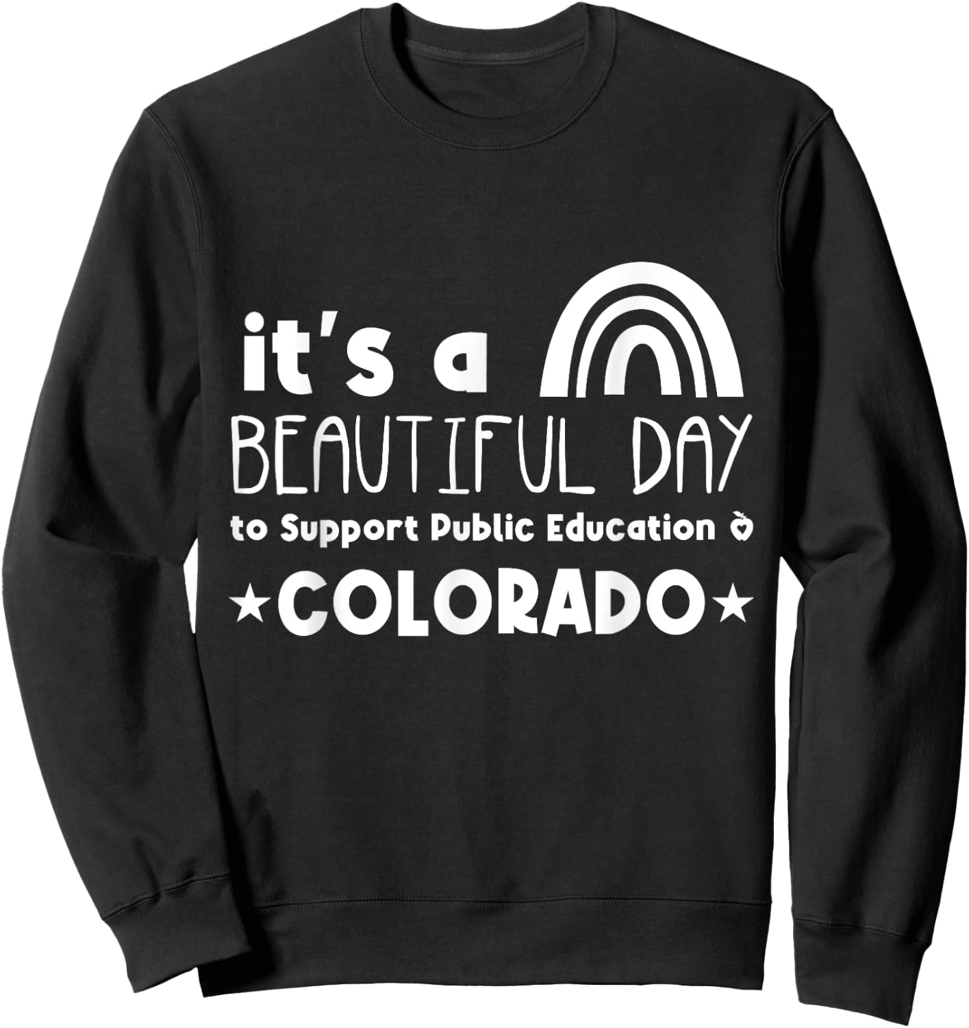 Support Public Education Teacher Red for Ed Colorado Women Kids Sweatshirt - Sweatshirt | Black