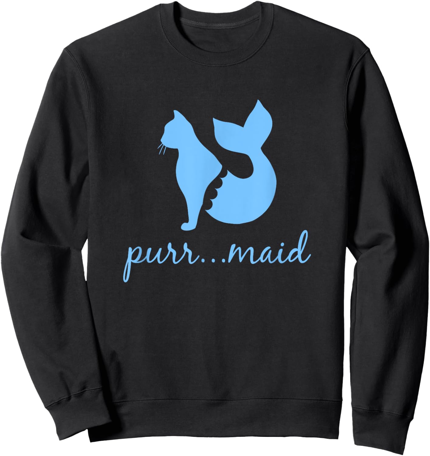 Purrmaid - Funny Cat Lady Mermaid Feline Lover Sweatshirt - Sweatshirt | Black
