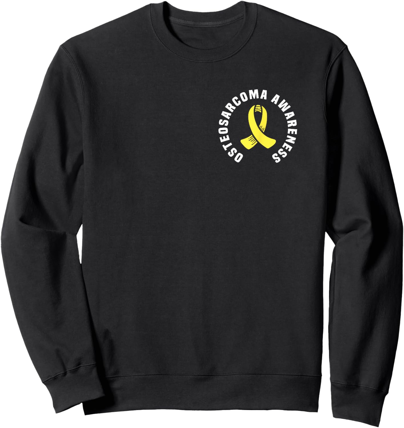 Osteosarcoma Awareness Pocket Wear With Yellow Ribbon Sweatshirt - Sweatshirt | Black